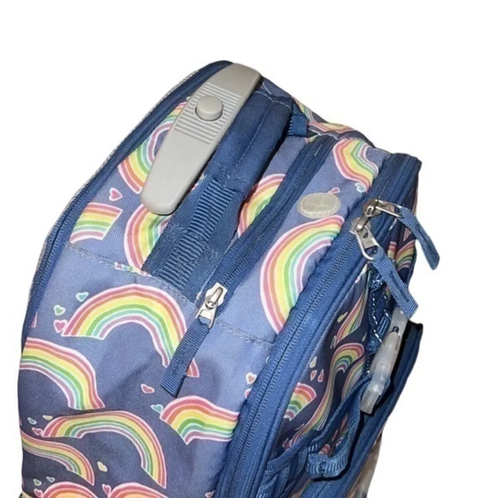 Pottery Barn Kids Mackenzie Blue Rainbow‎ Rolling Backpack